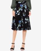 Vince Camuto Pleated Floral-print Skirt