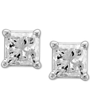 Diamond Princess Stud Earrings (1/3 Ct. T.w.) In 14k White Gold
