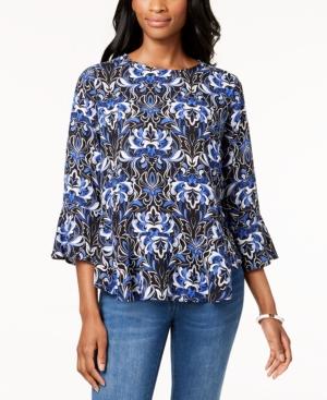 Charter Club Printed Peplum Top, Created For Macy's