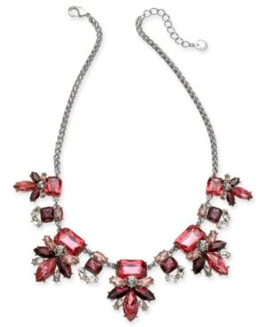 Charter Club Silver-tone Crystal & Stone Statement Necklace, 18 + 2 Extender, Created For Macy's