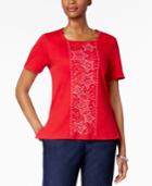 Alfred Dunner Lady Liberty Collection Star-print Top