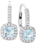 Victoria Townsend Blue Topaz (1-1/5 Ct. T.w.) And Diamond Accent Drop Earrings In Sterling Silver