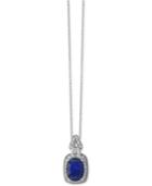 Effy Royale Bleu Sapphire (1-9/10 Ct. T.w.) And Diamond (1/4 Ct. T.w.) Pendant Necklace In 14k White Gold