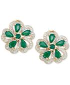 Rare Featuring Gemfields Certified Emerald (1-2/3 Ct. T.w.) And Diamond (1/4 Ct. T.w.) Earrings In 14k Gold