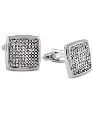 Say Yes To The Prom Silver-tone Pave Square Cufflinks