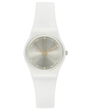 Swatch Women's Swiss Power Tracking Off-white Silicone Strap Watch 25mm Lw148