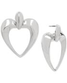 Robert Lee Morris Soho Silver-tone Heart Drop Earrings