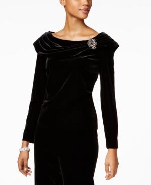 Alex Evenings Embellished Velvet Blouse