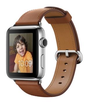 Apple Watch Series 2 42mm Stainless Steel Case With Saddle Brown Classic Buckle
