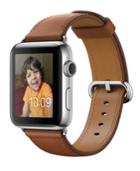 Apple Watch Series 2 42mm Stainless Steel Case With Saddle Brown Classic Buckle