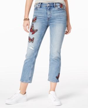 Lucky Brand Bridgette Embroidered Cropped Straight-leg Jeans