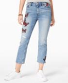 Lucky Brand Bridgette Embroidered Cropped Straight-leg Jeans