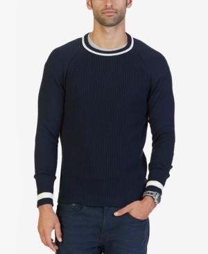 Nautica Men's Contrast Trim Crew-neck Sweater