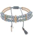 Lonna & Lilly Gold-tone Blue Bead Slider Bracelet
