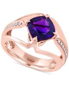 Effy Amethyst (1-3/4 Ct. T.w.) & Diamond Accent Ring In 14k Rose Gold
