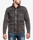 Affliction Men's Quilted Window Pane Military Jacket