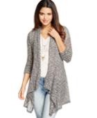 American Rag Marled Asymmetrical-hem Cardigan, Only At Macy's