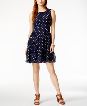 Tommy Hilfiger Polka-dot Fit & Flare Dress, Only At Macy's