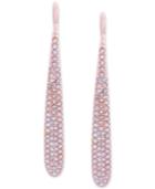 Guess Rose Gold-tone Pave Linear Drop Earrings