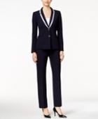 Tahari Asl Petite Crepe Two-button Framed Pantsuit