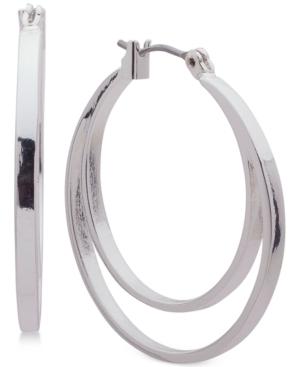 Nine West Silver-tone Double Hoop Earrings