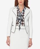 Tahari Asl Faux-leather-trim Blazer