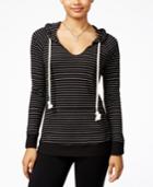 Miss Chievous Juniors' Striped V-neck Hoodie