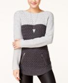 Hooked Up By Iot Juniors' Colorblocked Tunic Sweater