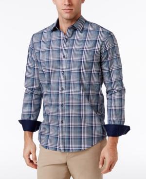 Tasso Elba Men's Plaid Cotton Shirt, Only At Macy's