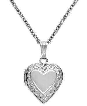 Children's Embossed Heart Locket In Sterling Silver