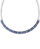 Effy Final Call Sapphire (9-3/8 Ct. T.w.) And Diamond (1-1/4 Ct. T.w.) Collar Necklace In 14k White Gold