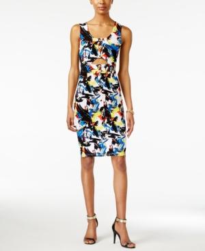 Marilyn Monroe Juniors' Printed Cutout Bodycon Dress