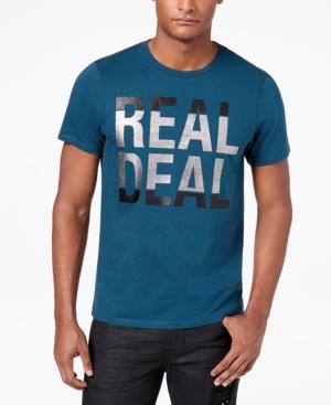 Guess Men's Real Deal Textured Metallic-print T-shirt
