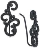 Inc International Concepts Black-tone Jet Pave Cuff Earrings, Created For Macy's