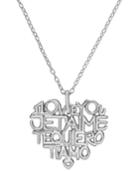 Giani Bernini Multi-language Heart Pendant Necklace In Sterling Silver