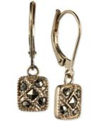 Judith Jack 14k Gold-plated Marcasite Square Drop Leverback Earrings
