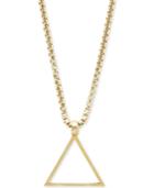 Degs & Sal Men's Triangle Pendant Necklace In 14k Gold-plated Sterling Silver