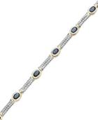 Victoria Townsend Midnight Sapphire Cable Bracelet In 18k Gold Over Sterling Silver (4-1/5 Ct. T.w.)
