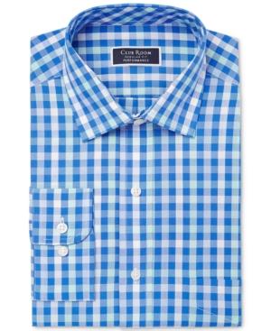 Club Room Men's Classic/regular Fit Performance Multi Gingham Dress Shirt, Created For Macy's