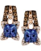 Blueberry Tanzanite (9/10 Ct. T.w.) And Diamond (3/8 Ct. T.w.) Earrings In 14k Rose Gold