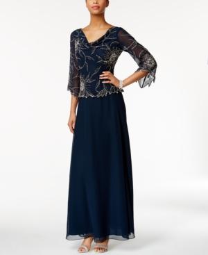 J Kara Embellished A-line Gown