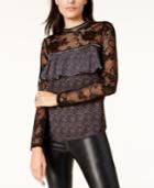 Glam By Glamorous Lace-sleeve Blouse, Created For Macy's