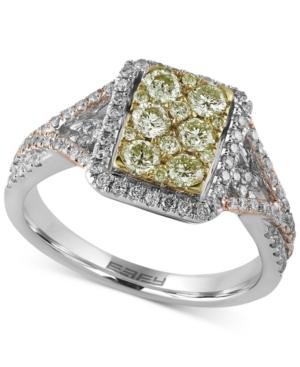 Canare By Effy Diamond Tri-color Ring (1 Ct. T.w.) In 14k White, Yellow And Rose Gold