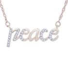 Wrapped Diamond Peace 17 Pendant Necklace (1/10 Ct. T.w.) In 14k Gold, Created For Macy's