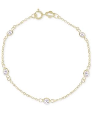 Giani Bernini Cubic Zirconia Ankle Bracelet In Sterling Silver, Created For Macy's