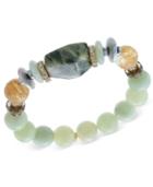 Paul & Pitu Naturally Gold-tone Semi-precious Stone Stretch Bracelet