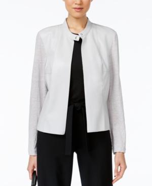 Alfani Mixed-media Faux-leather Jacket, Only At Macy's