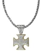 Balissima By Effy Diamond Cross Pendant (1/2 Ct. T.w.) In 18k Gold And Sterling Silver