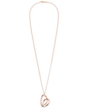 Calvin Klein Warm Rose Gold-tone Pvd Artistic Heart Pendant Necklace Kj5apn100200