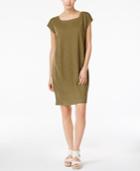 Eileen Fisher Organic Cotton-blend Square-neck Shift Dress